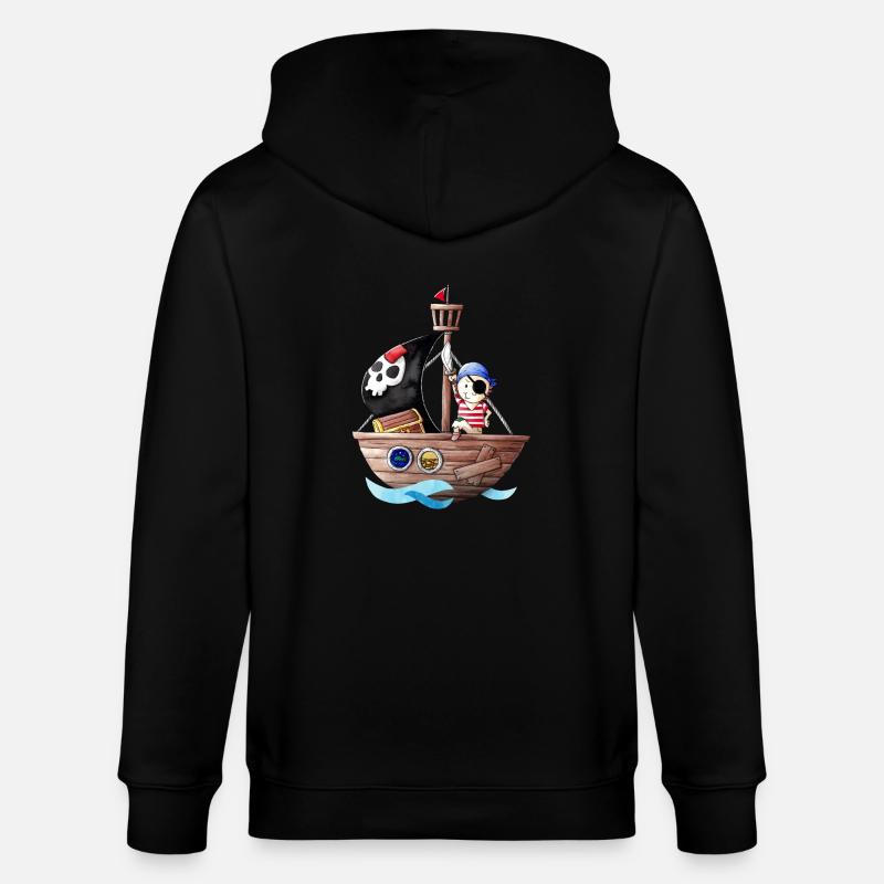 Petit pirate avec son bateau - Veste à capuche bio CULTIVATOR Stanley/Stella Unisexe - noir
