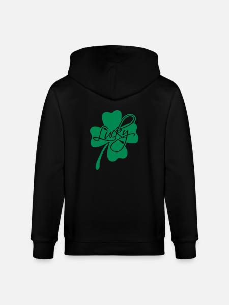 Lucky Shamrock - Stanley/Stella CULTIVATOR  Unisex Organic Hooded Jacket - black
