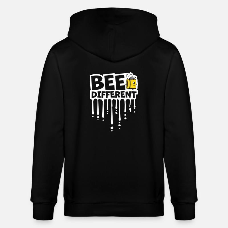 bee different Spruch Zitat - Stanley/Stella Unisex Bio-Kapuzenjacke CULTIVATOR  - Schwarz