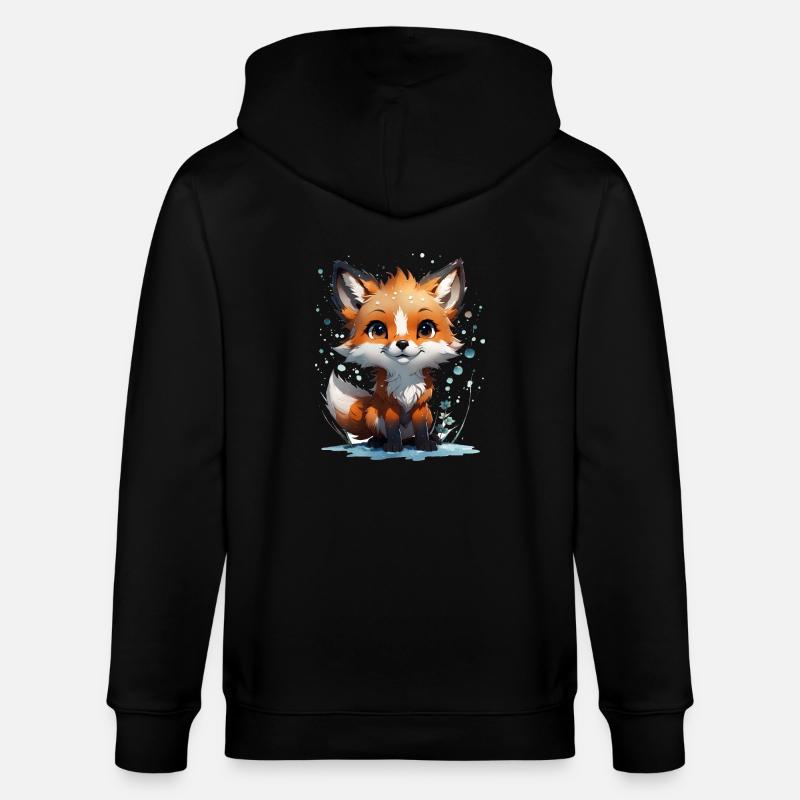 Petit renard mignon - Veste à capuche bio CULTIVATOR Stanley/Stella Unisexe - noir