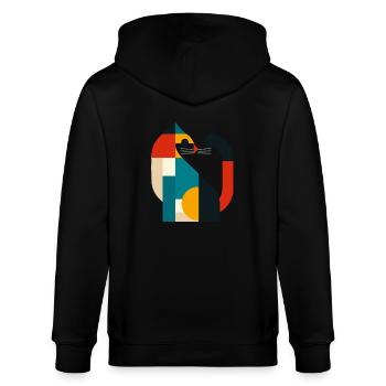 bauhaus katze - Stanley/Stella Unisex Bio-Kapuzenjacke CULTIVATOR  - Schwarz - Hinten - Anna (173cm)