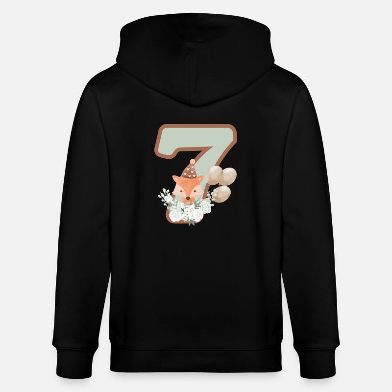 7e anniversaire renard fleurs - Veste à capuche bio CULTIVATOR Stanley/Stella Unisexe - noir