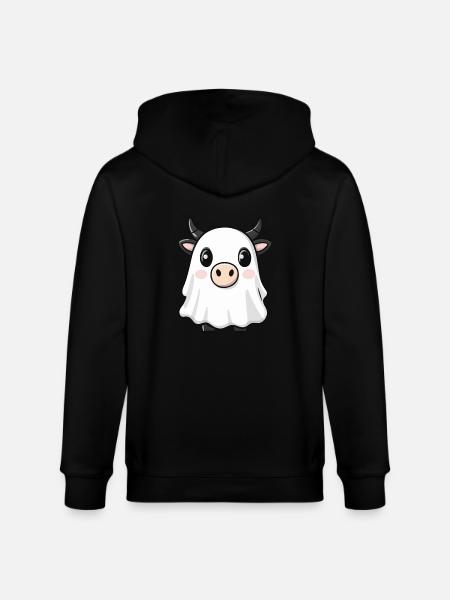 Kuh Halloween Lustig Geist - Stanley/Stella Unisex Bio-Kapuzenjacke CULTIVATOR  - Schwarz