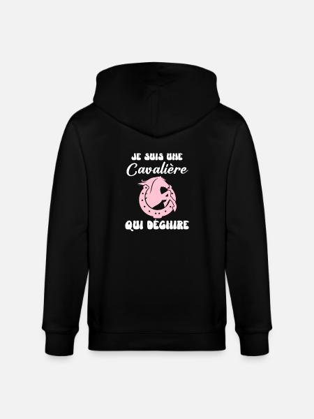 Cavalière cheval humour - Veste à capuche bio CULTIVATOR Stanley/Stella Unisexe - noir