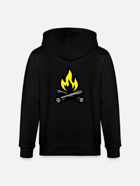 Fire Campfire Icon - Stanley/Stella CULTIVATOR  Unisex Organic Hooded Jacket - black