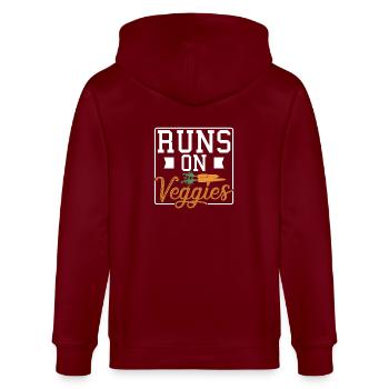 Runs on veggies - Stanley/Stella CULTIVATOR  Unisex Organic Hooded Jacket - burgundy - Back - Anna (173cm)