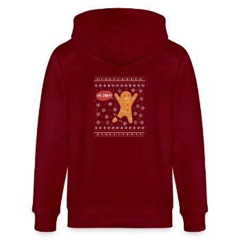 Gingerbreadman oh snap Ugly Xmas Sweater Geschenk - Stanley/Stella Unisex Bio-Kapuzenjacke CULTIVATOR  - Burgunderrot - Hinten - Anna (173cm)
