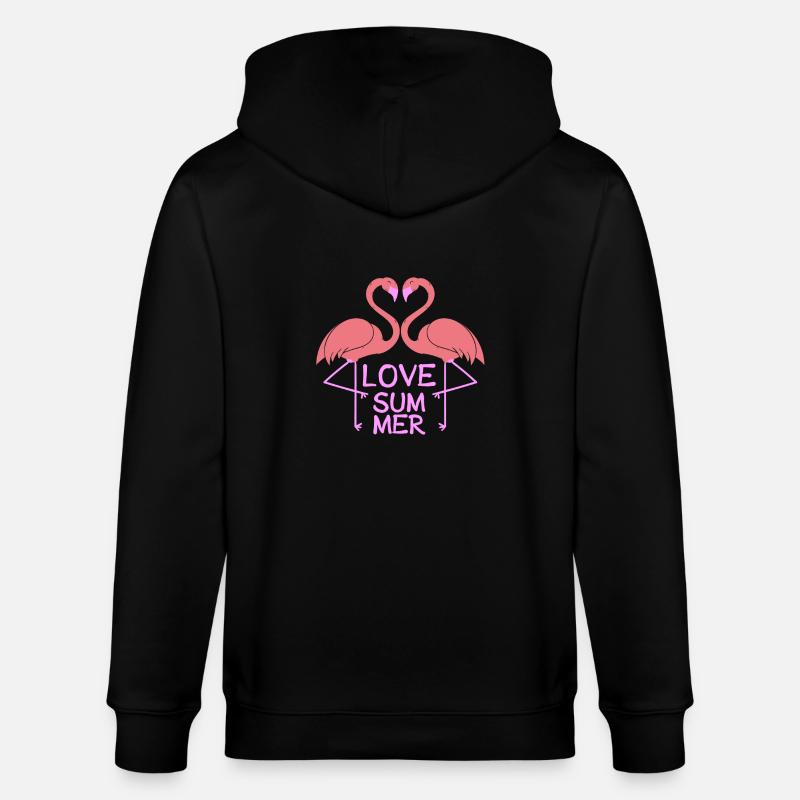 Flamingo Love Summer - Veste à capuche bio CULTIVATOR Stanley/Stella Unisexe - noir