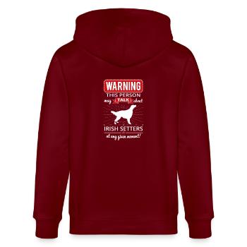 Irischer Roter Setter Shirt Geschenk - Stanley/Stella Unisex Bio-Kapuzenjacke CULTIVATOR  - Burgunderrot - Hinten - Anna (173cm)