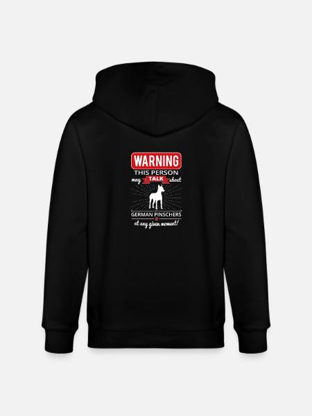 Deutscher Pinscher Shirt Geschenk - Stanley/Stella Unisex Bio-Kapuzenjacke CULTIVATOR  - Schwarz