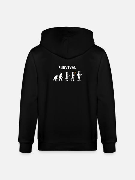 Geek - Evolution - Gamer - Funny - Gift - Stanley/Stella CULTIVATOR Unisex Organic Hooded Jacket - black