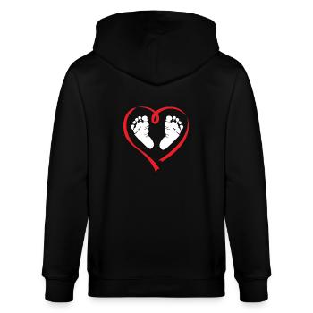 Geschenk Schwangere Frau Schwanger Schwangerschaft - Stanley/Stella Unisex Bio-Kapuzenjacke CULTIVATOR  - Schwarz - Hinten - Anna (173cm)