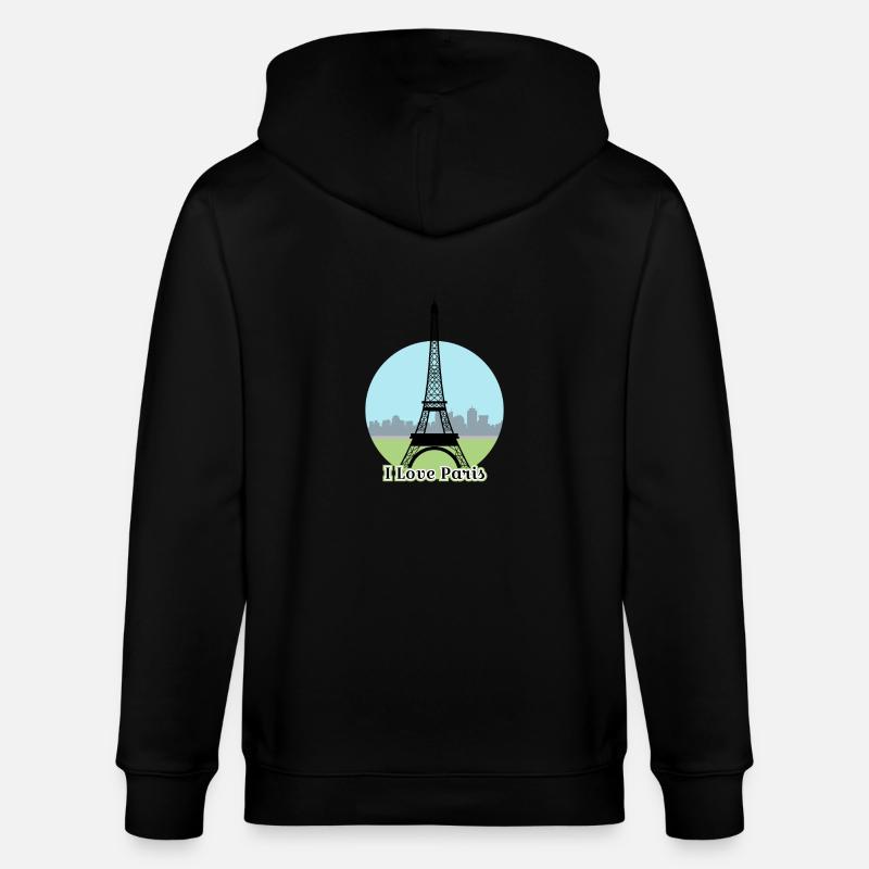 J'adore Paris - Veste à capuche bio CULTIVATOR Stanley/Stella Unisexe - noir