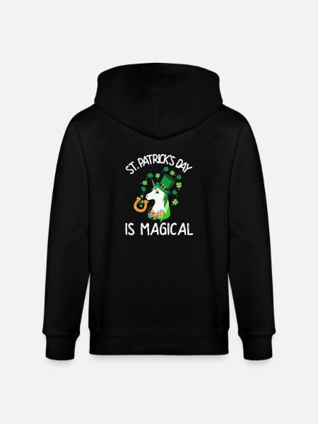 St. Patrick's Day is magical - Stanley/Stella CULTIVATOR Unisex Organic Hooded Jacket - black