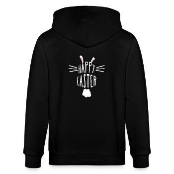 Frohe Ostern - Oster T-Shirt - Osterhase Geschenk - Stanley/Stella Unisex Bio-Kapuzenjacke CULTIVATOR  - Schwarz - Hinten - Anna (173cm)
