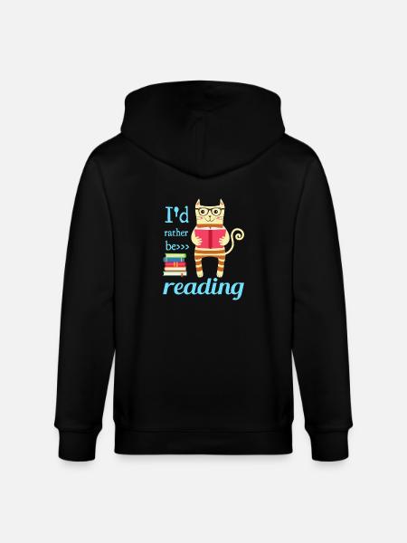 I would rather read - Stanley/Stella CULTIVATOR  Unisex Organic Hooded Jacket - black