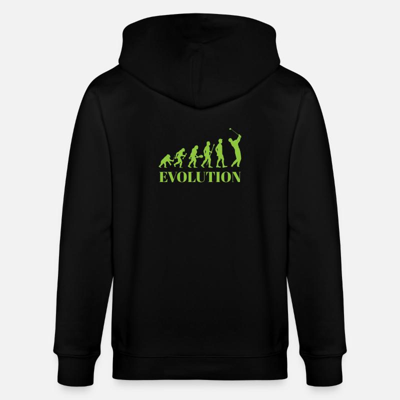 Evolution - Golf - Humour - Divertissement - Cadeau - Veste à capuche bio CULTIVATOR Stanley/Stella Unisexe - noir