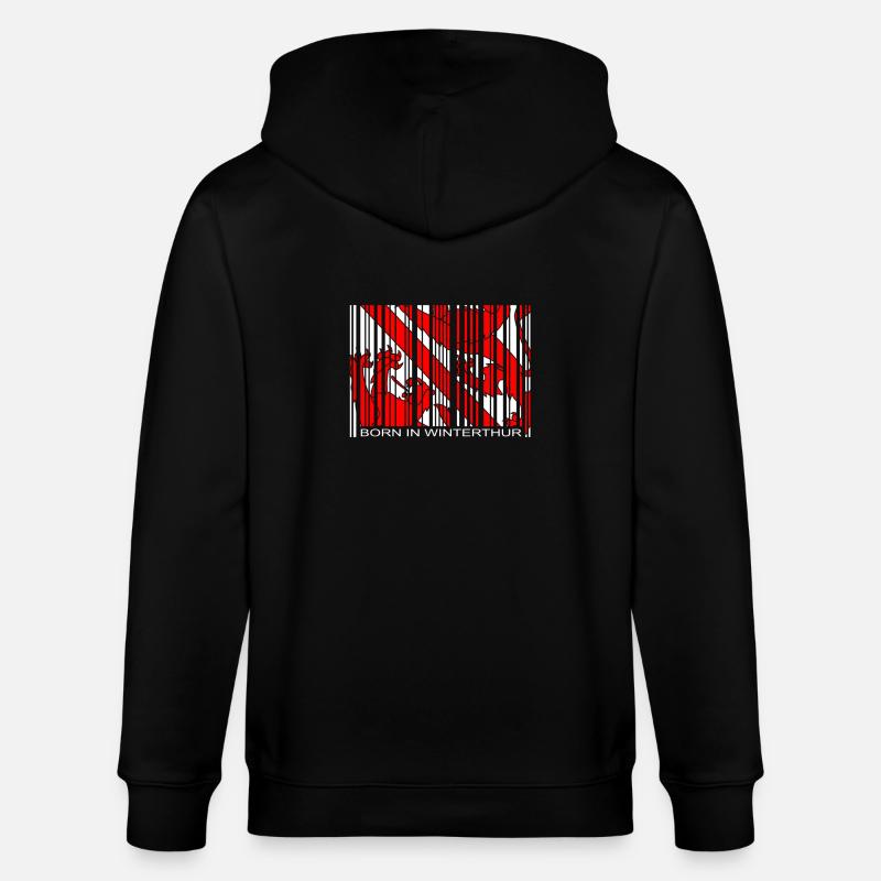 Born in Winterthur - Stanley/Stella Unisex Bio-Kapuzenjacke CULTIVATOR  - Schwarz