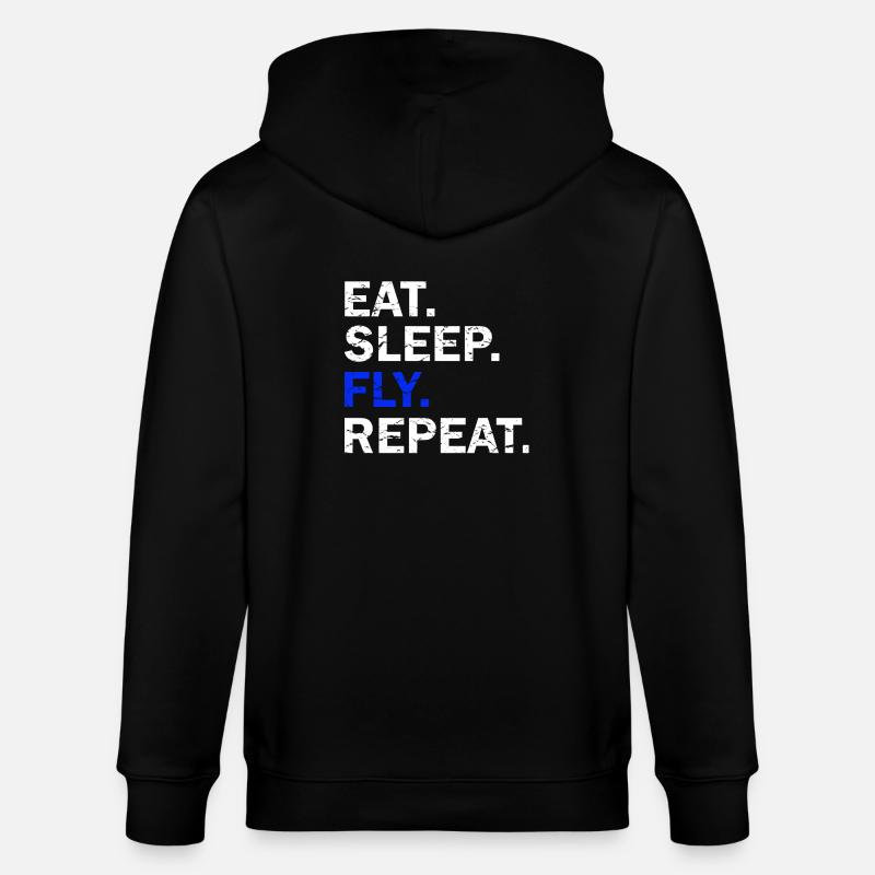Eat Sleep Fly Répéter - Veste à capuche bio CULTIVATOR Stanley/Stella Unisexe - noir