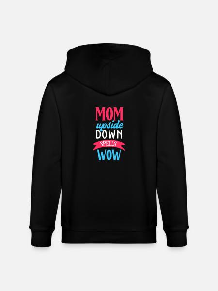 MOM Upside Down Spells WOW - Stanley/Stella økologisk unisex-hættejakke CULTIVATOR - sort