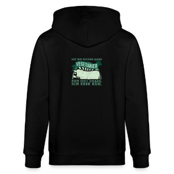 Second Hand Vegetarier - Stanley/Stella Unisex Bio-Kapuzenjacke CULTIVATOR  - Schwarz - Hinten - Anna (173cm)