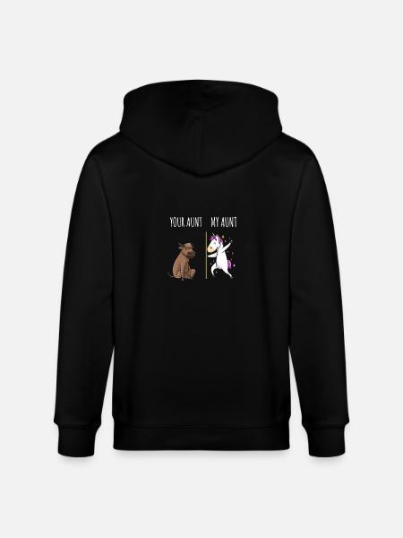 Din moster Min tante Cow Unicorn Gift EN - Stanley/Stella økologisk unisex-hættejakke CULTIVATOR  - sort