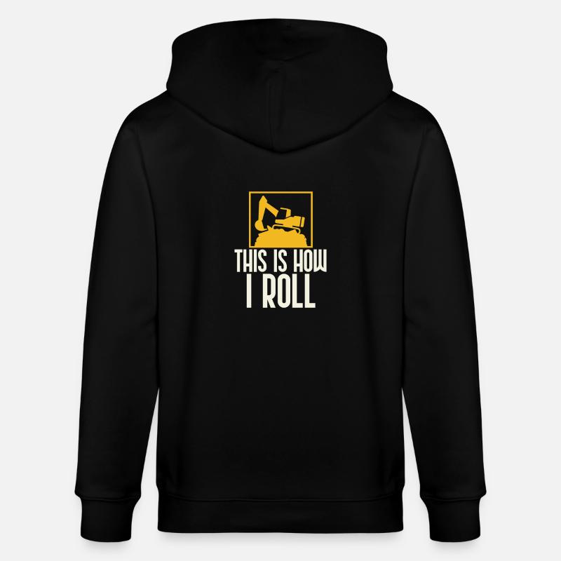 Bagger T-Shirt & Geschenkidee Baggerfahrer - Stanley/Stella Unisex Bio-Kapuzenjacke CULTIVATOR  - Schwarz