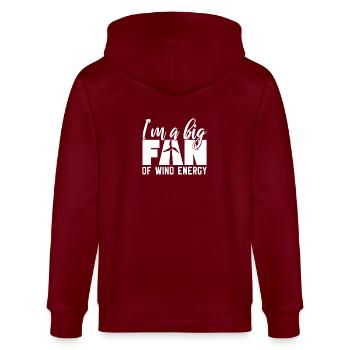 Wind energy - Stanley/Stella CULTIVATOR  Unisex Organic Hooded Jacket - burgundy - Back - Anna (173cm)