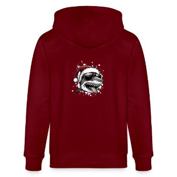 requin Noël drôle - Veste à capuche bio CULTIVATOR Stanley/Stella Unisexe - bordeaux - Dos - Anna (173cm)