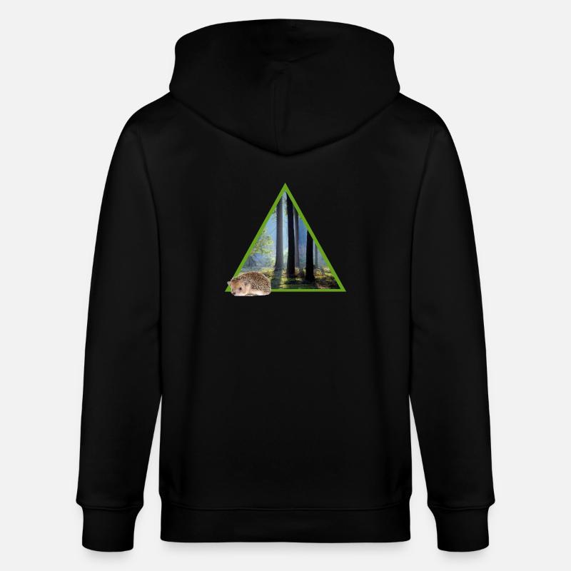 forêt 52 avec hérisson - Veste à capuche bio CULTIVATOR Stanley/Stella Unisexe - noir