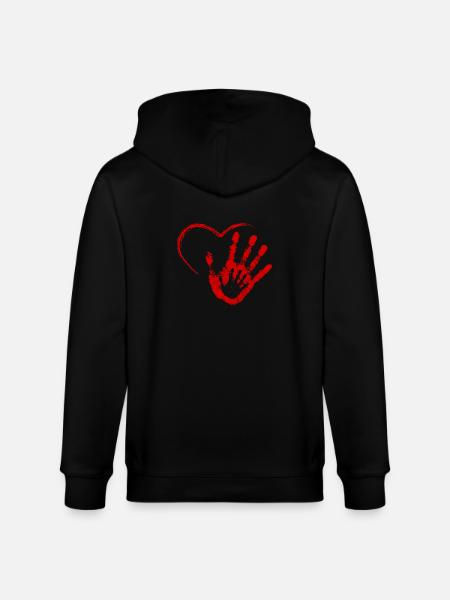 Hand on heart - Stanley/Stella CULTIVATOR  Unisex Organic Hooded Jacket - black