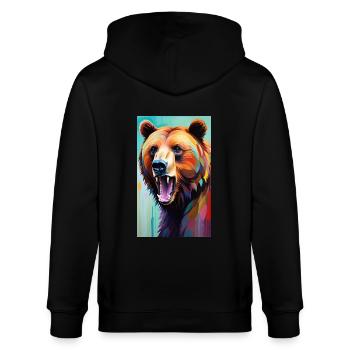 Bear | Brown Bear | Grizzly Bear | Animals - Stanley/Stella CULTIVATOR  Unisex Organic Hooded Jacket - black - Back - Anna (173cm)