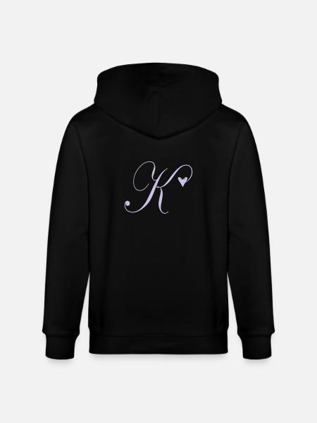 Monogram K Heart Vine - Stanley/Stella CULTIVATOR Unisex Organic Hooded Jacket - black