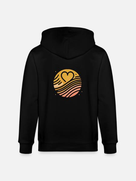 Goodbye Heart Soft Illustration - Stanley/Stella CULTIVATOR Unisex Organic Hooded Jacket - black