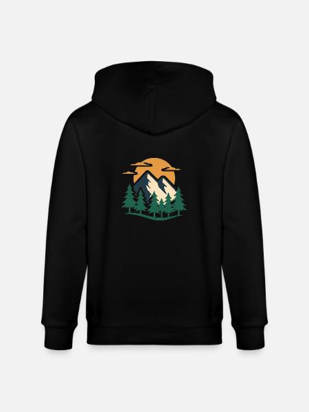 Evergreen Mountain Adventure Design - Stanley/Stella CULTIVATOR Unisex Organic Hooded Jacket - black