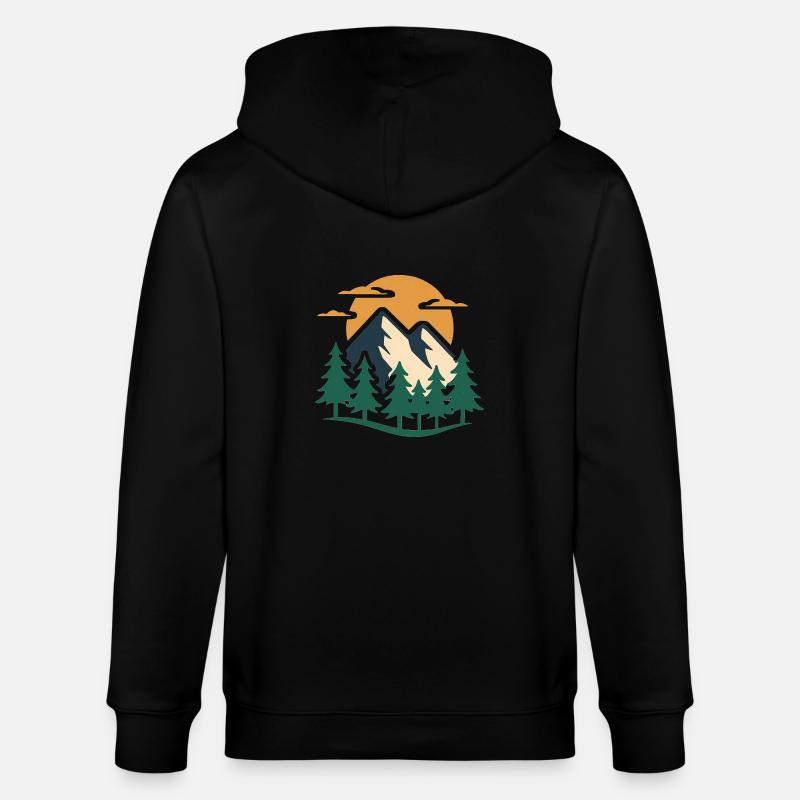 Evergreen Mountain Adventure Design - Stanley/Stella Unisex Bio-Kapuzenjacke CULTIVATOR - Schwarz