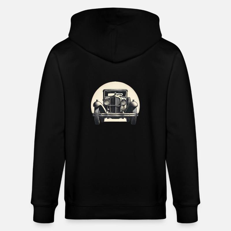 Klassischer Oldtimer Retro Design - Stanley/Stella Unisex Bio-Kapuzenjacke CULTIVATOR  - Schwarz
