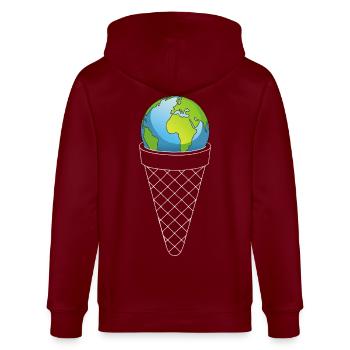 Crème glacée de la planète Terre - Veste à capuche bio CULTIVATOR Stanley/Stella Unisexe - bordeaux - Dos - Anna (173cm)