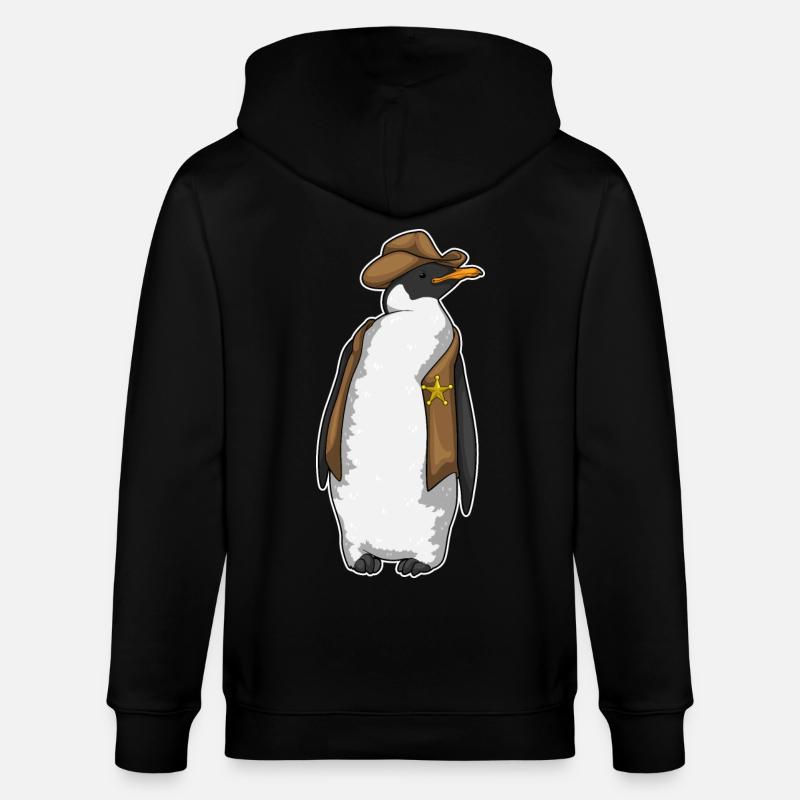 Shérif pingouin - Veste à capuche bio CULTIVATOR Stanley/Stella Unisexe - noir