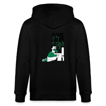 game over klo wc toilette kotzen uebergeben breche - Stanley/Stella Unisex Bio-Kapuzenjacke CULTIVATOR  - Schwarz - Hinten - Anna (173cm)