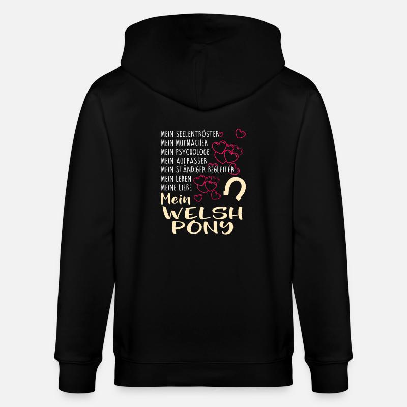 WELSH-PONY -Katze - Stanley/Stella Unisex Bio-Kapuzenjacke CULTIVATOR  - Schwarz