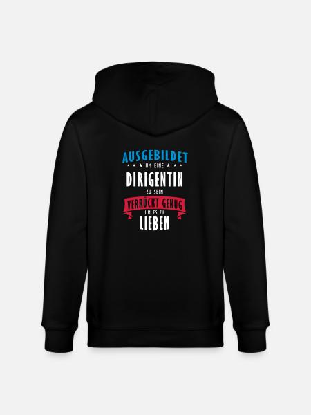 Dirigentin Beruf - Geschenk - Stanley/Stella Unisex Bio-Kapuzenjacke CULTIVATOR  - Schwarz