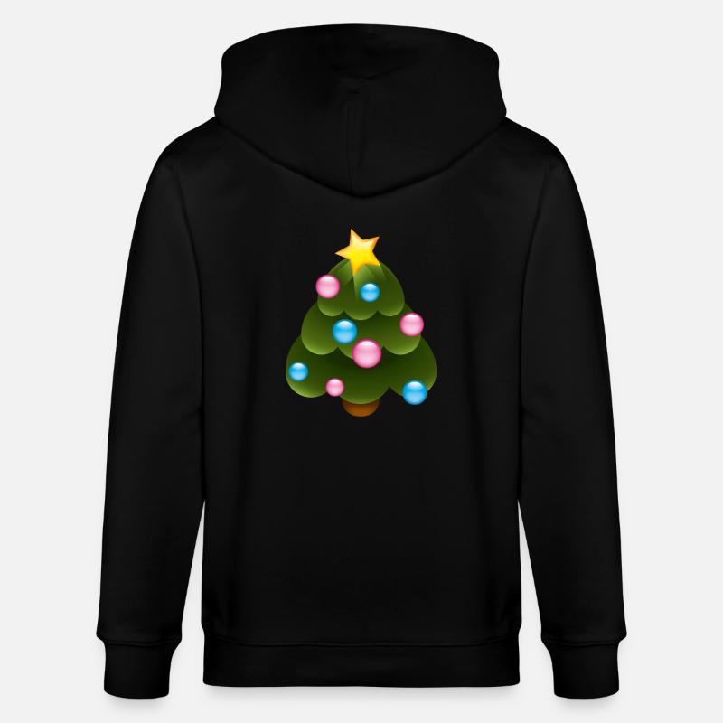Smiley Christmas Tree - Stanley/Stella Unisex Bio-Kapuzenjacke CULTIVATOR  - Schwarz