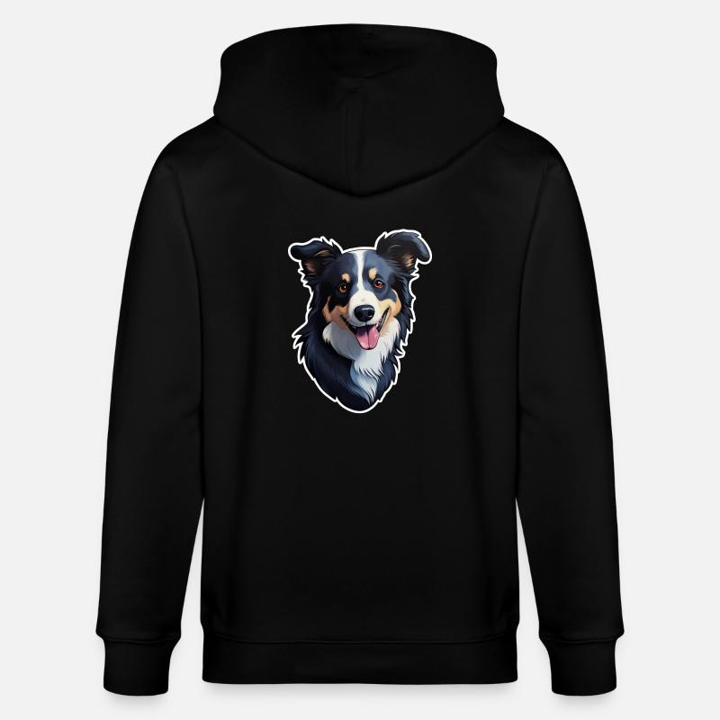 Border Collie - Veste à capuche bio CULTIVATOR Stanley/Stella Unisexe - noir