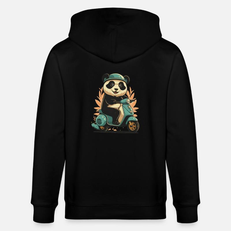 Panda Roller - Stanley/Stella Unisex Bio-Kapuzenjacke CULTIVATOR  - Schwarz