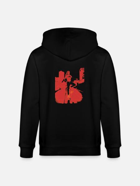 skate.point_flying.red_point.city - Stanley/Stella CULTIVATOR Unisex Organic Hooded Jacket - black