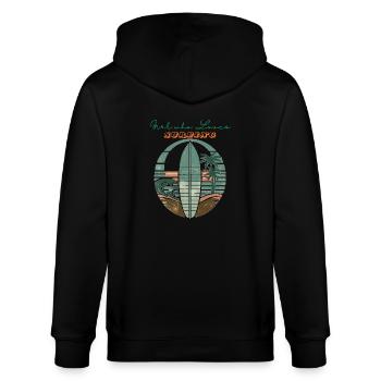 Girl who Loves Surfing - Stanley/Stella CULTIVATOR  Unisex Organic Hooded Jacket - black - Back - Anna (173cm)