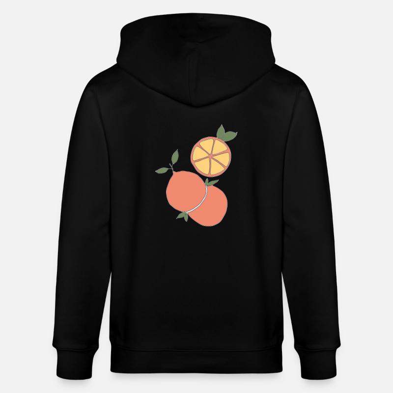 orangen grapefruit - Stanley/Stella Unisex Bio-Kapuzenjacke CULTIVATOR  - Schwarz