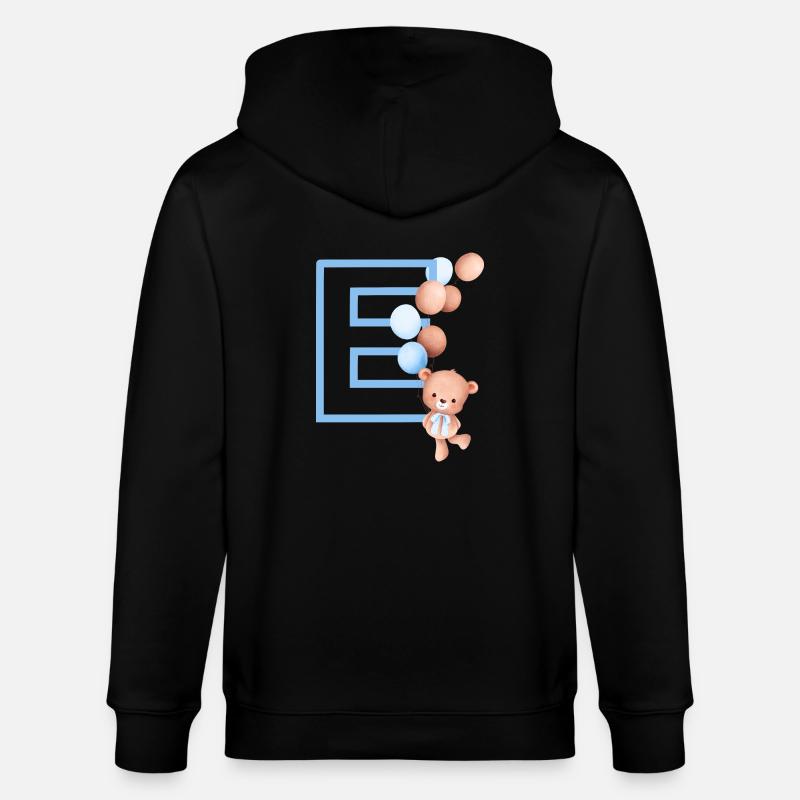 Blauer Buchstabe E Bär - Stanley/Stella Unisex Bio-Kapuzenjacke CULTIVATOR  - Schwarz