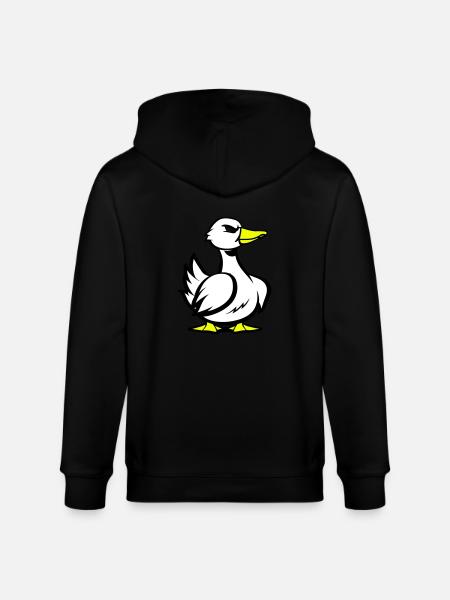 Duck Comic Cartoon - Stanley/Stella CULTIVATOR Unisex Organic Hooded Jacket - black